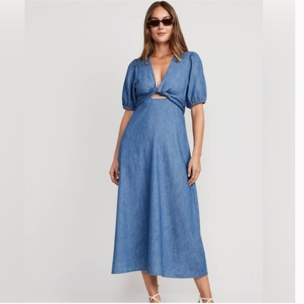 Old Navy Denim wrap dress size large